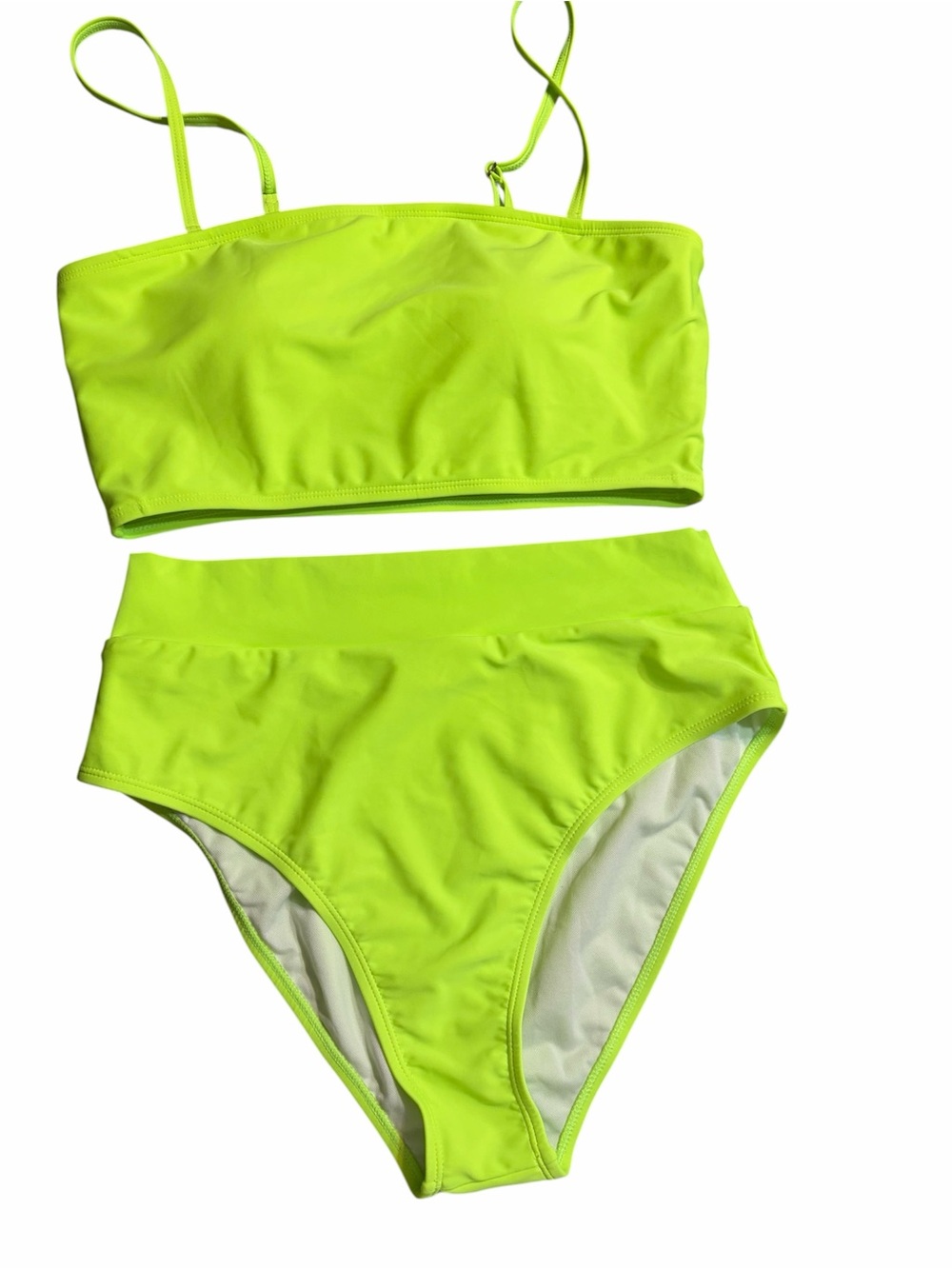 Cupshe Neon Lime High-Waist Bikini Set